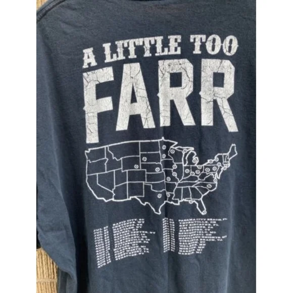 Tyler Farr Men’s 2XL A Little Too‎ Far Black Short Sleeve Us Tour Shirt Country - Picture 5 of 8